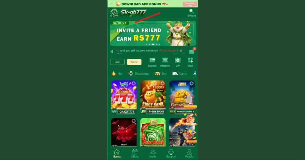 SK GB777 Pakistan Android gaming app